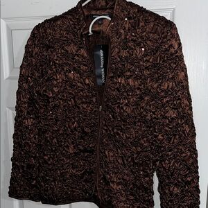 A Dressing Woman Textured Brown Blazer for Women